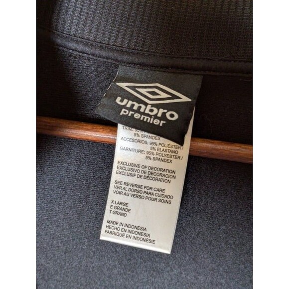 Umbro Black Track Jacket Size XL Blokecore White Geometric Stripes Y2K Athletic - Picture 6 of 8